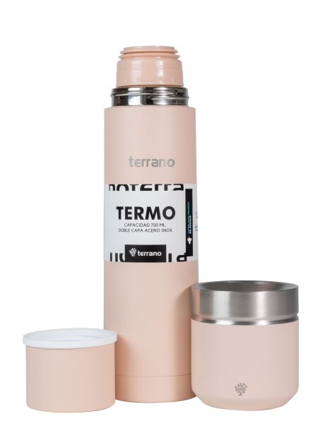 Kit Termo Acero Bala 750mL + Mate Folkie Rosado