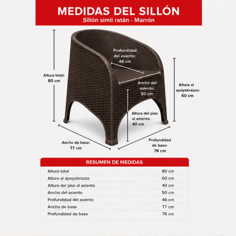 Sillón simil ratán MARRON