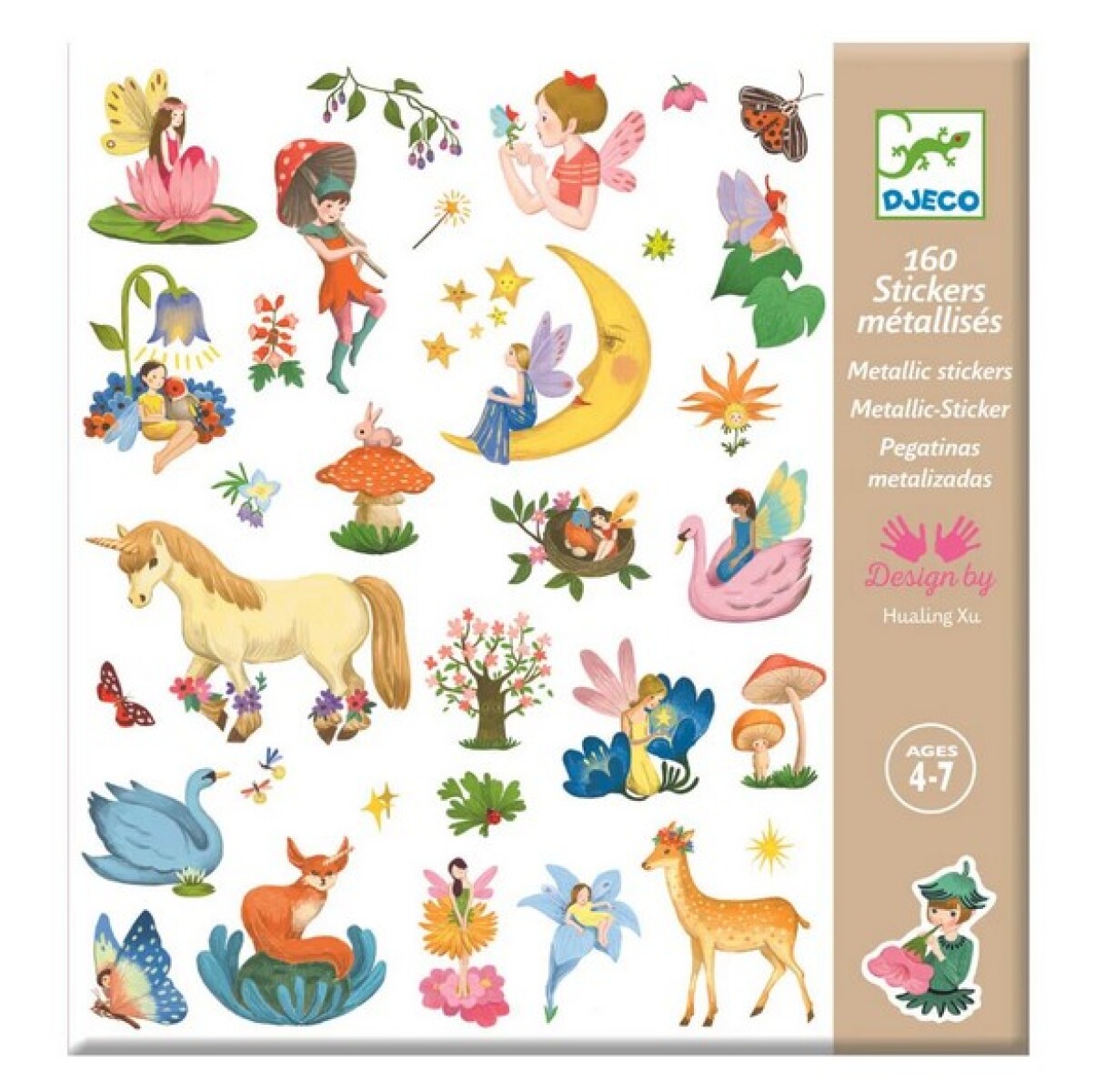STICKERSX160 - Stickers X160 Unidades Design By Hualing Xu 4-7 Años Djeco 
