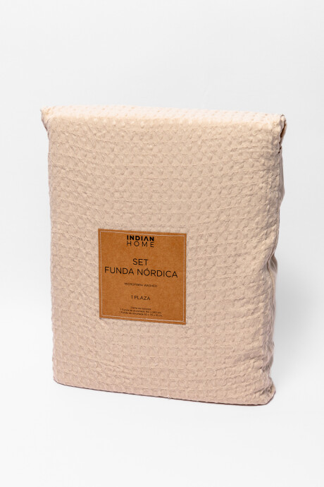 Funda Nórdica 1 Plaza Microfibra Washed Beige