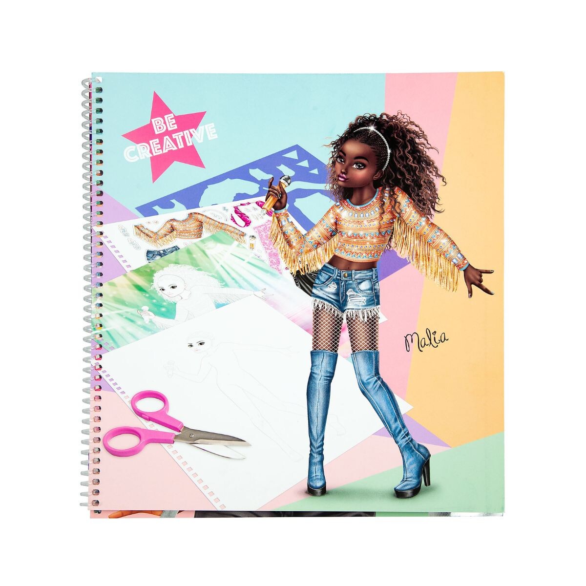 Popstar para diseñar y colorear con telas, moldes y stickers 