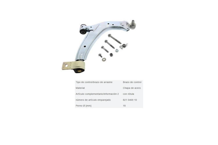 Parilla De Susp Del Citroen Xsara/Xsara Break/Zx Peug 306/Partner 93-25 Der Parilla De Susp Del Citroen Xsara/Xsara Break/Zx Peug 306/Partner 93-25 Der
