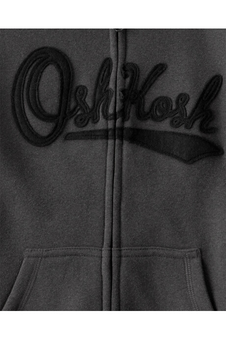 Campera de algodón con felpa, negra Sin color