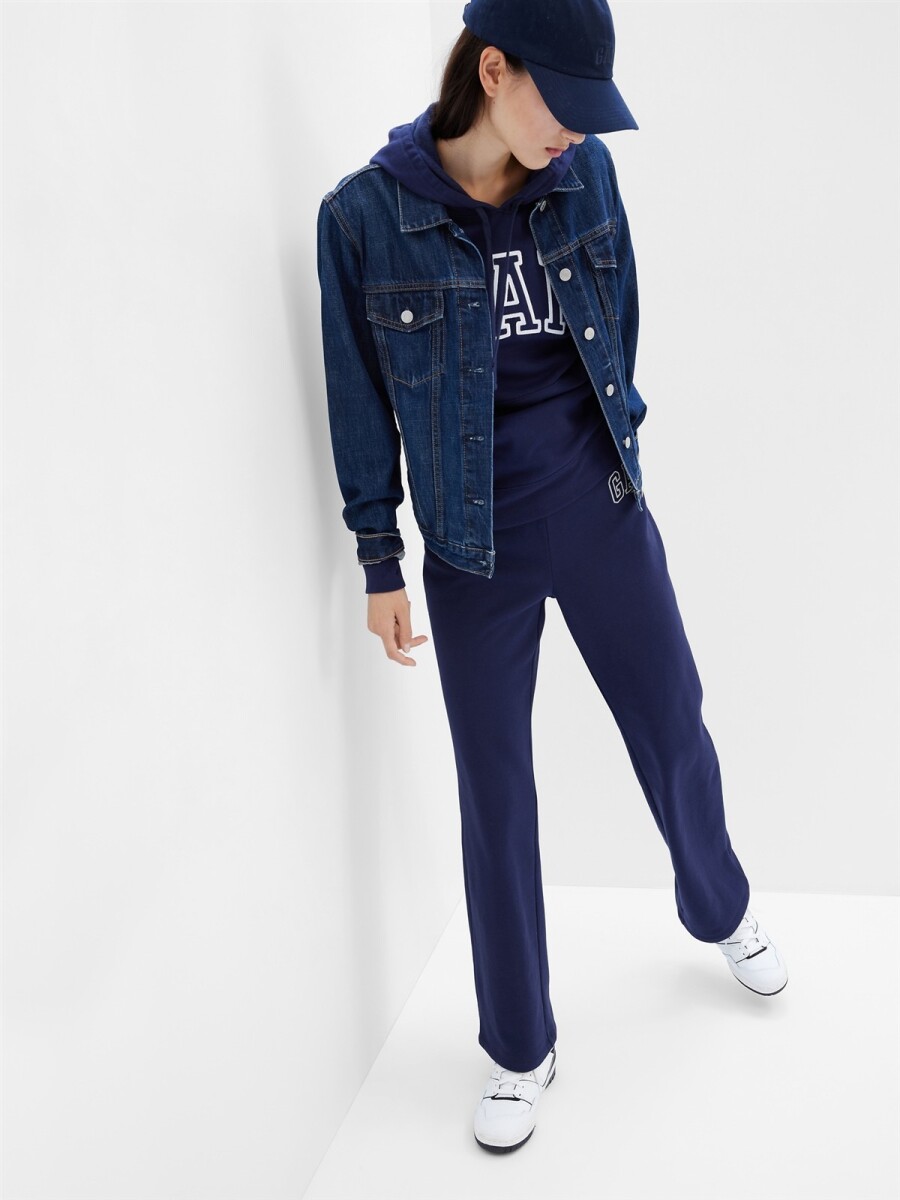 Pantalón Deportivo Logo Gap Sin Puño Mujer - Navy Uniform 