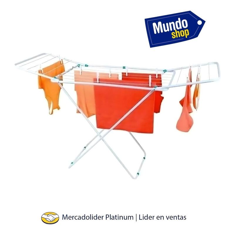 Tender Grande Tendedero Para Ropa Pie Acero Plegable Alas Gris