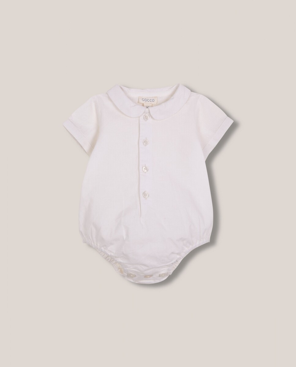 Camisa Body Con Cuello Peter Pan - Blanco 