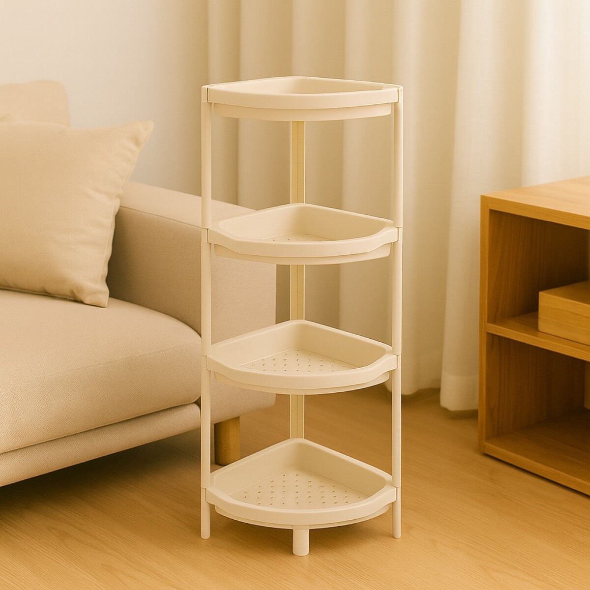 ESTANTE FRUTERO ORGANIZADOR TRIANGULAR 4 PISOS 