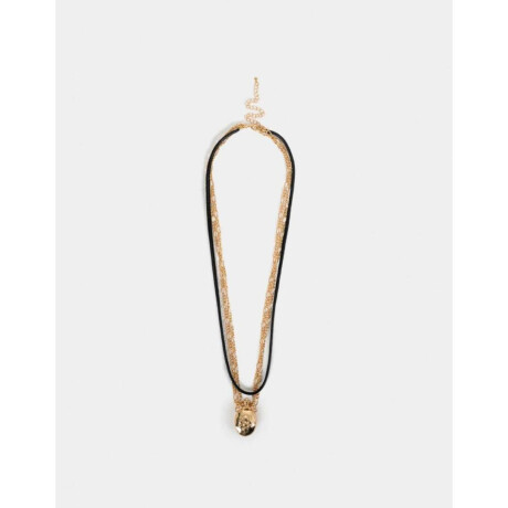Collar Corto Con Dije De Botella Dorado Burnish Gold