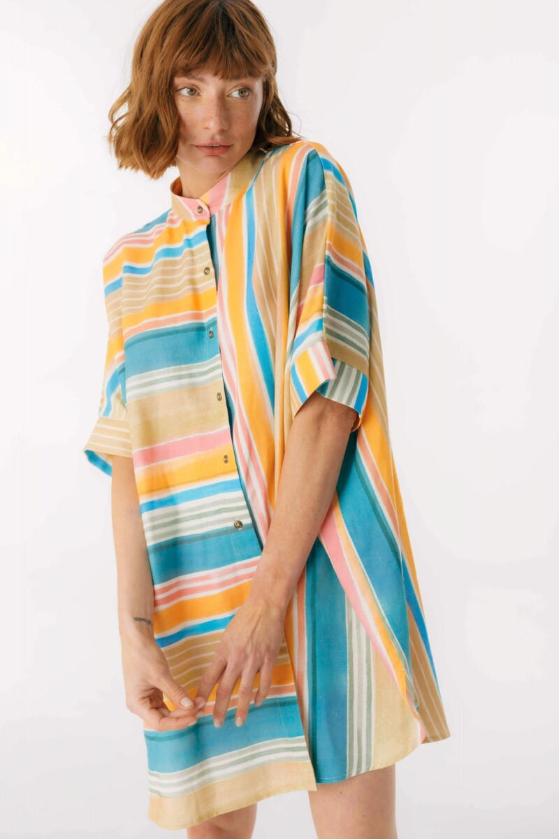 Camisa Azorella Azul/Beige