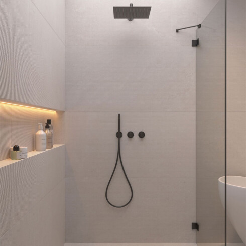 Porcelanato Gris Decorado Relieve Rectificado 60X120Cm Piso Pared GAMAS DE GRIS