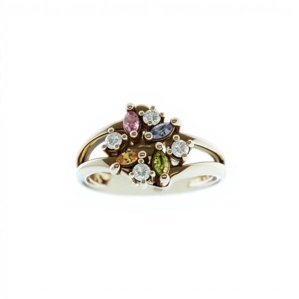 Anillo Flor-Plata 925-Piedra Zirconia Varias-AN3243 conpiedra