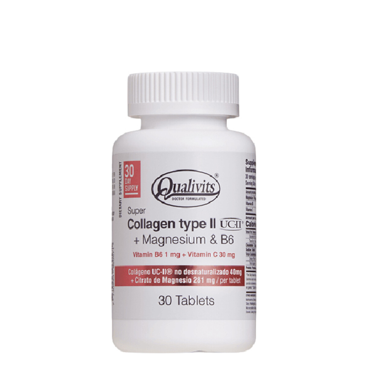 Collagen type II (UC-II) + Magnesio + B6 30tabs Qualivits 