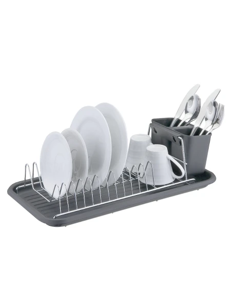 ESCURRIDOR A.CROM. C/BANDEJA Y CUB. GRIS. 44X24X12CM ESCURRIDOR A.CROM. C/BANDEJA Y CUB. GRIS. 44X24X12CM