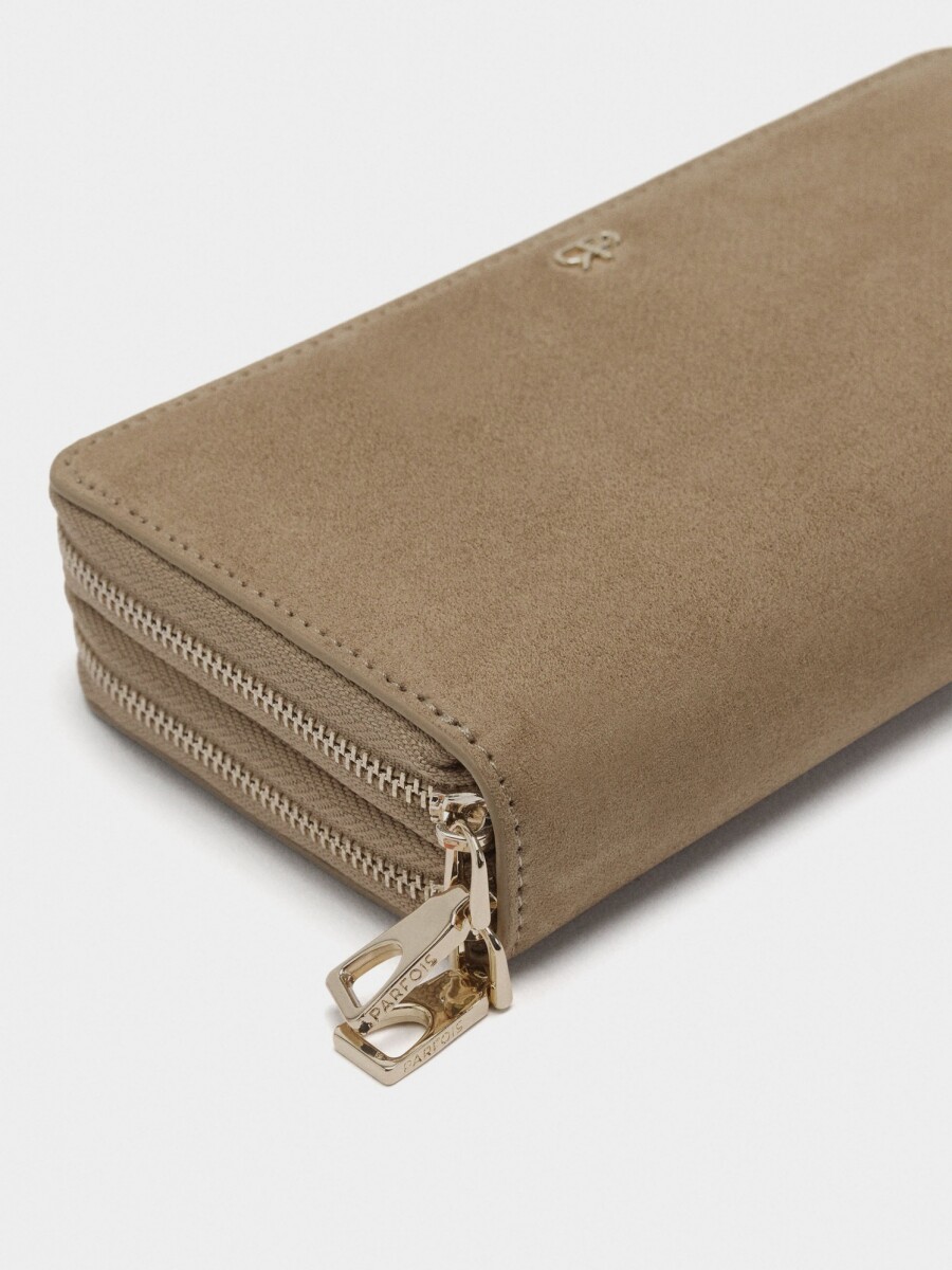 Cartera Efecto Piel L taupe