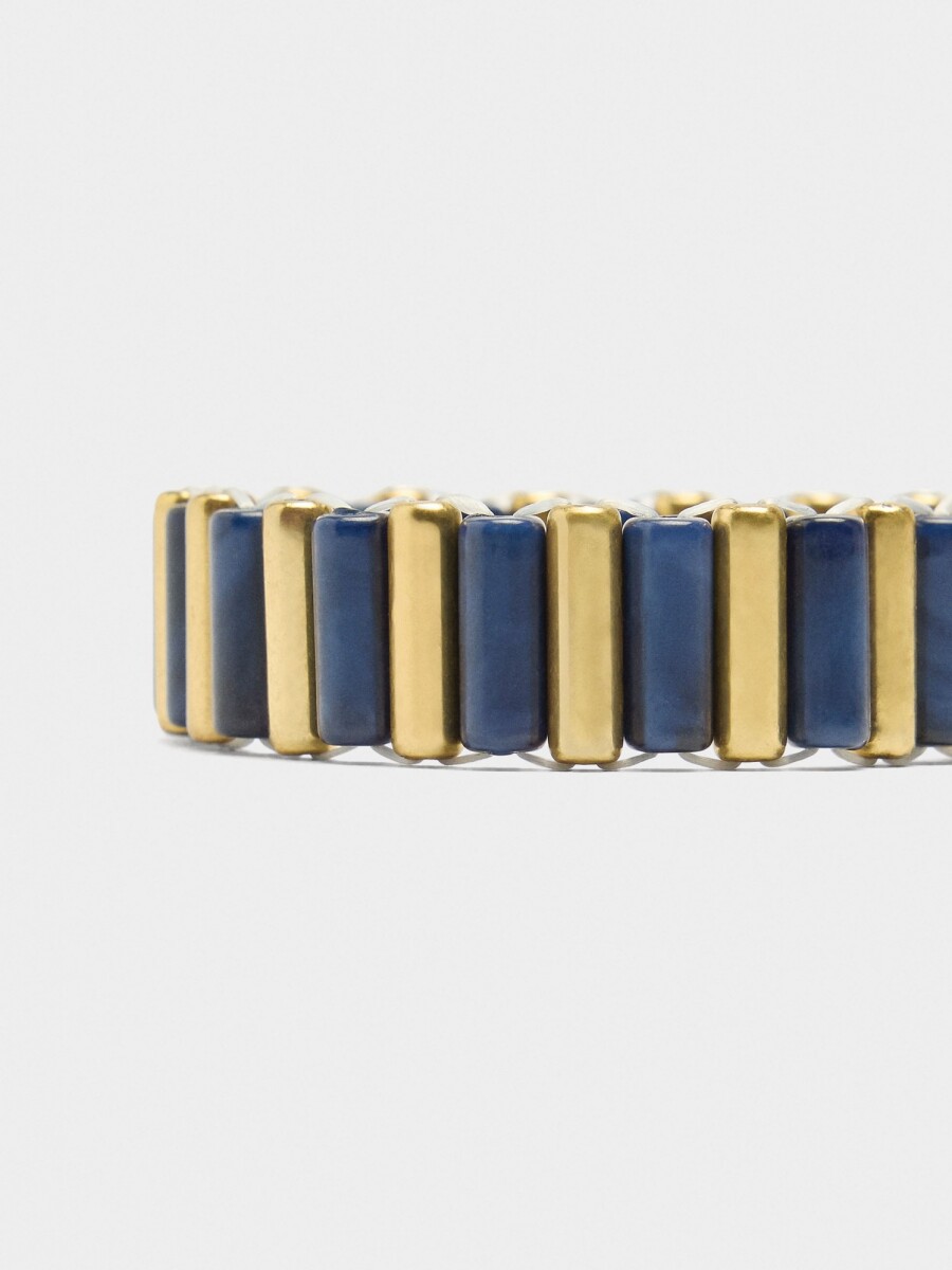 Pulsera Con Cuentas Efecto Piedra azul
