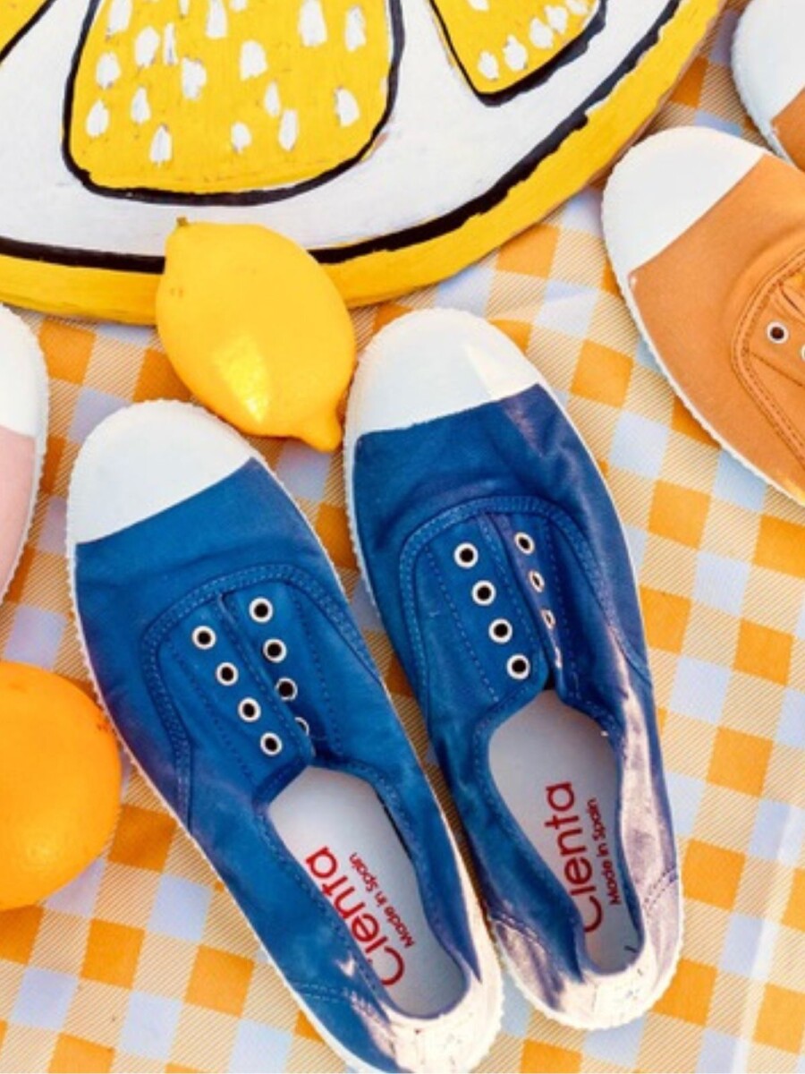 Zapatilla inglesa puntera tintado enzimático - Azul 