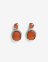 Aros Colgantes Cortos Resina Aros Colgantes Cortos Resina & Strass - Naranja Medio