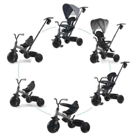 Triciclo Qplay Elite Platinum 6 en 1 GRIS