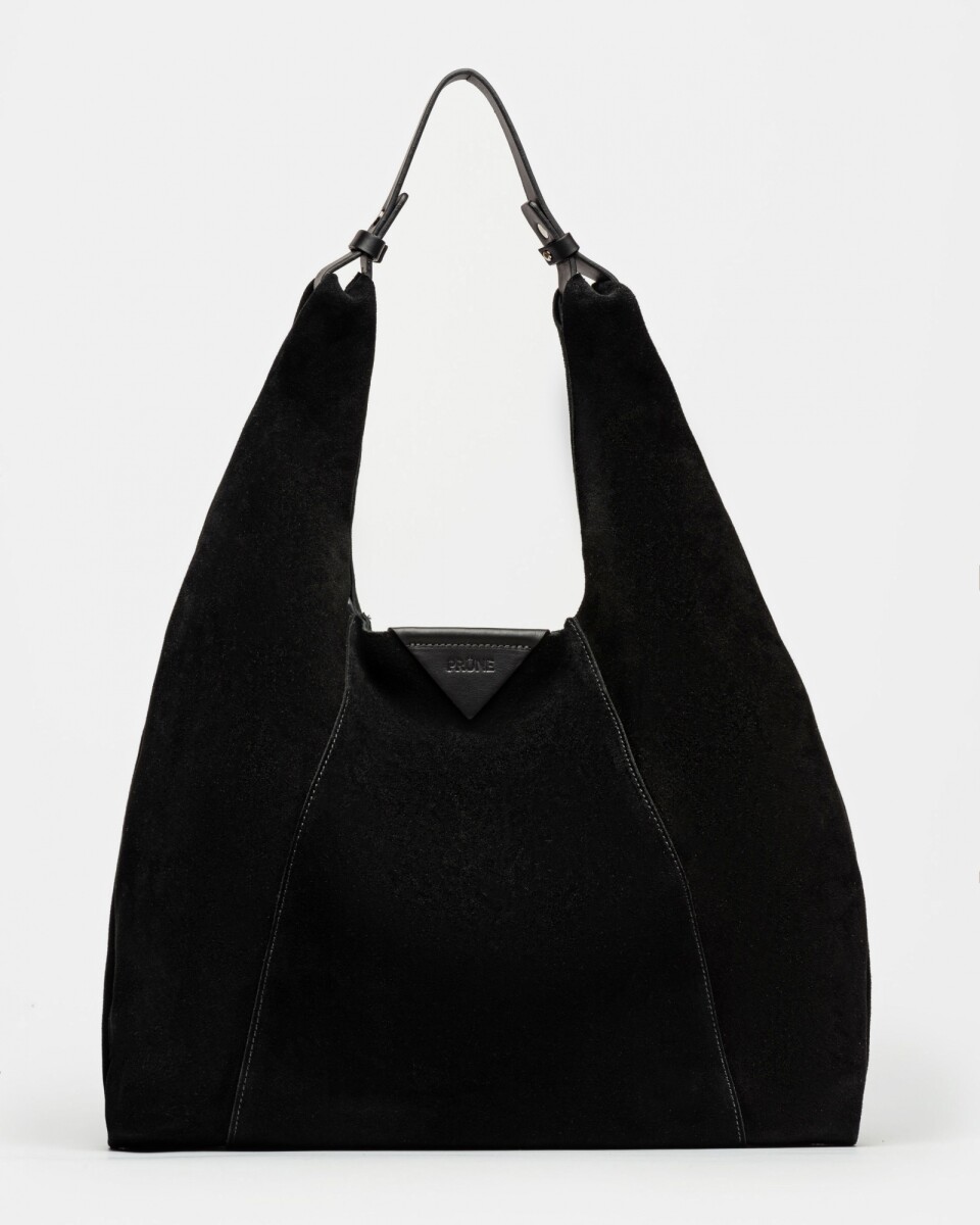 Bolso The Shopping En Cuero Gamuza - Negro 