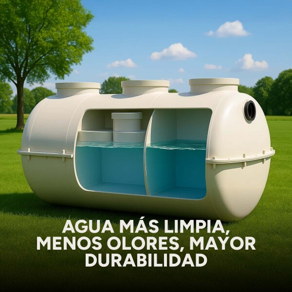 Tanque Fosa Pozo Cámara Séptica Impermeable 2500L 2.50x1 Mts Color Blanco