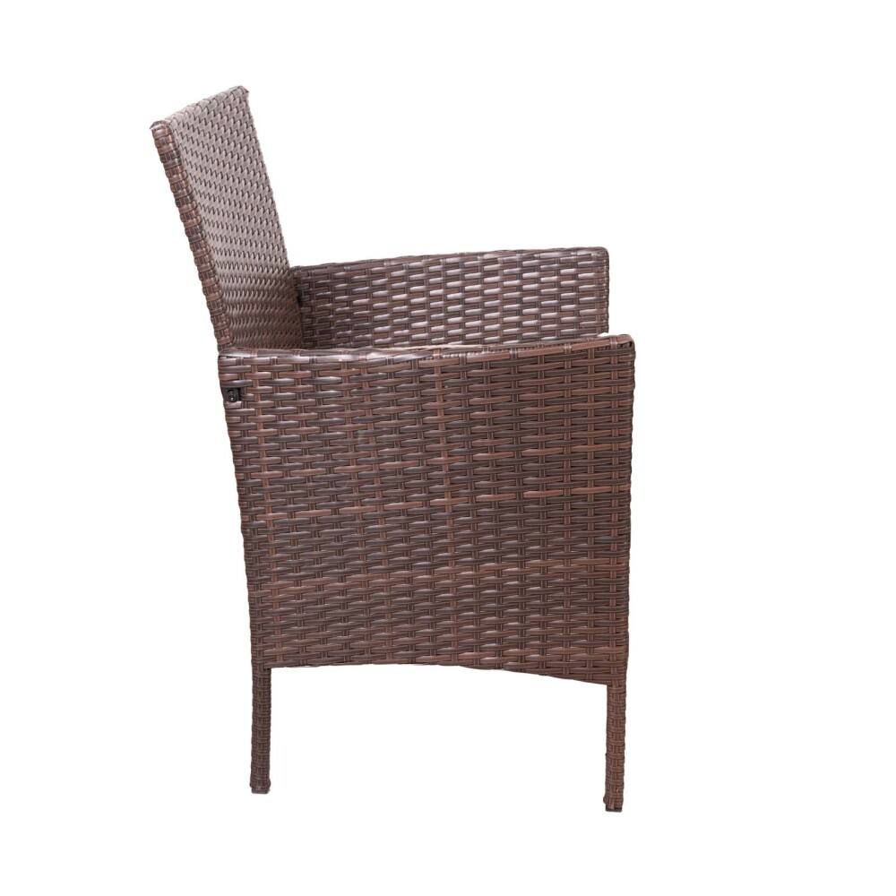 SET LIVING EXTERIOR RATTAN-SINTETICO-Y-ACERO MARRON APOLO