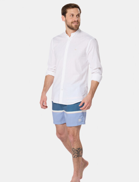 SHORT DE BAÑO RAYADO Azul