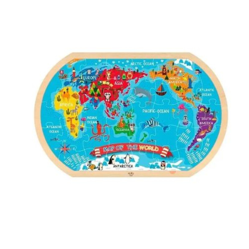Puzzle del mundo en madera Puzzle Del Mundo En Madera
