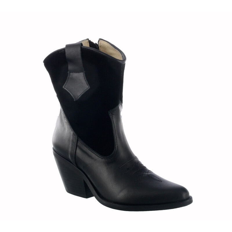 Botas de Mujer Miss Carol tejana de cuero Negro
