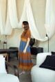 VESTIDO NEW LAVANDA Camel Y Azul