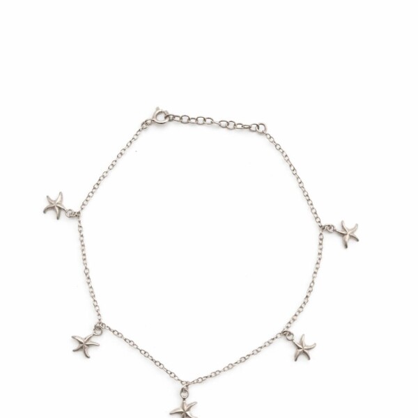 Tobillera rolo - Dijes estrellas - Plata 925 - sin piedra - TO3006 sinpiedra