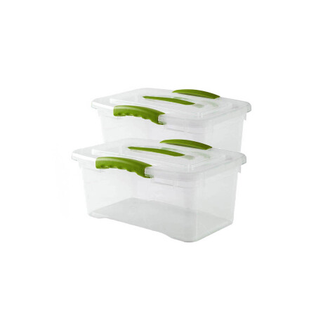 Set x2 Caja organizadora 6 lts Wenbox TRANSPARENTE