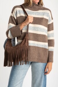 Polera Rayada Marrón