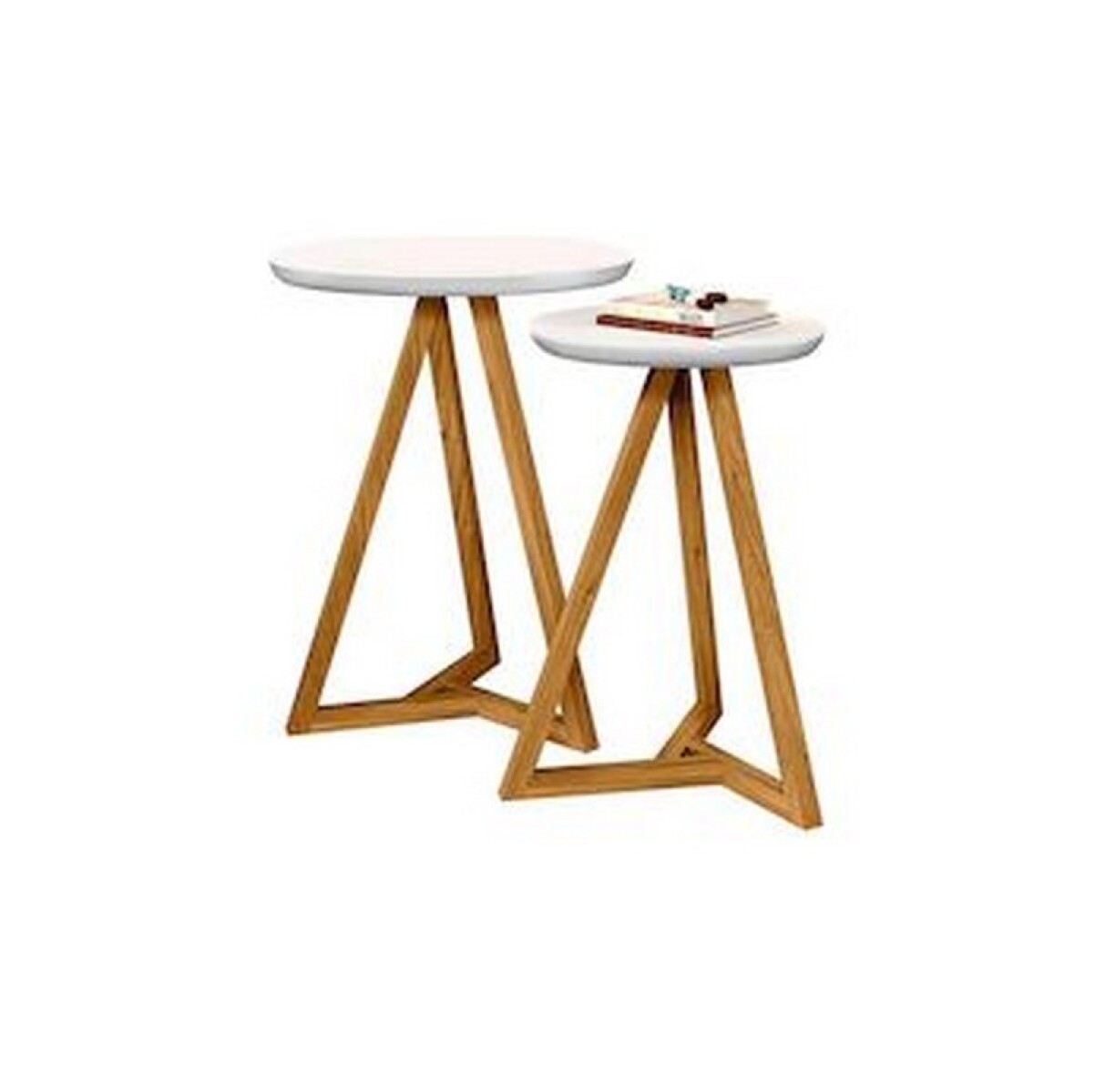 MESA LATERAL NATIVA CLASSIC BLANCO/ALMENDRA 
