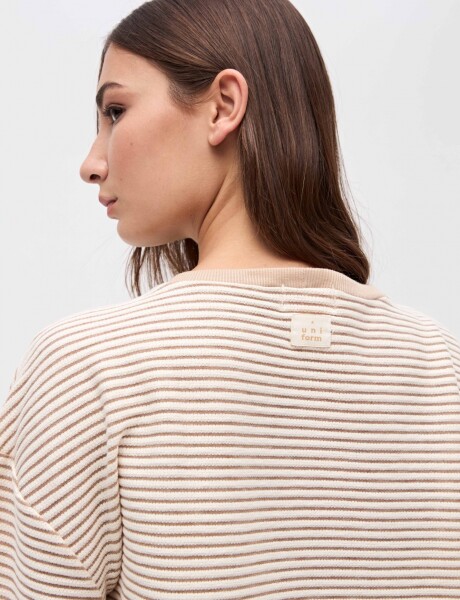 Remera Plea Rayas beige