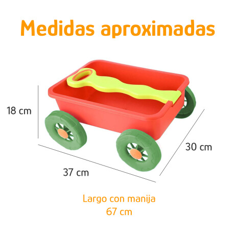 Set Juego De Playa Infantil C/Carretilla Moldes 10 piezas Rojo/verde