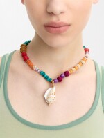 Collar De Cuentas Colgante Concha multicolor