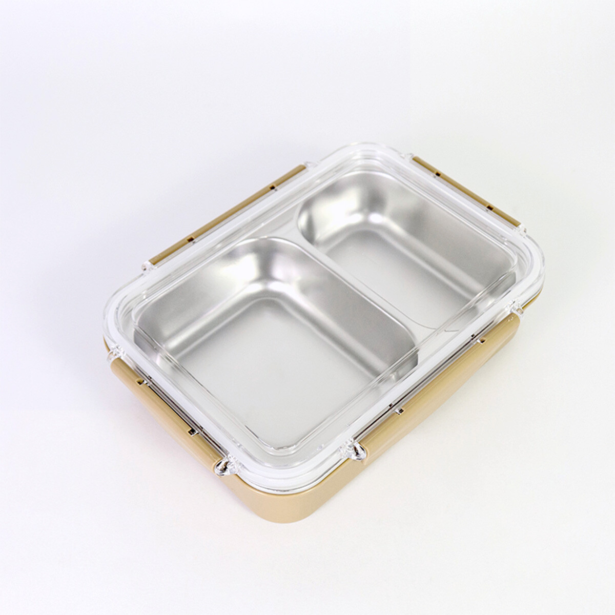 TUPPER INOX/BEIGE C/DIVISIONES 23X7X6CM 