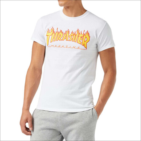 Remera MC Thrasher Men Flame Blanco