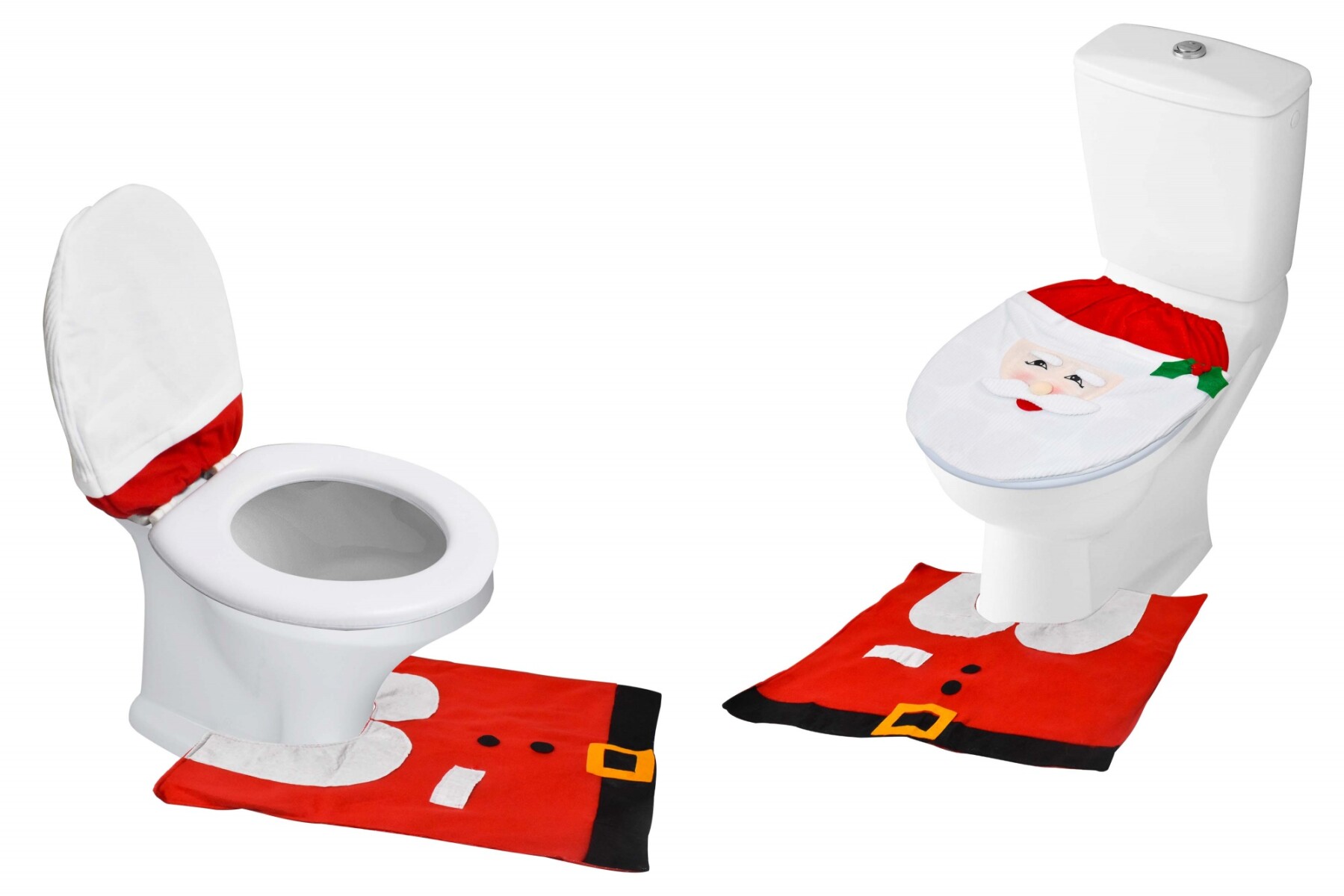 SET FUNDA TAPA DE INODORO Y ALFOMBRA P/ BAÑO NAVIDEÑO 21058 Q48 
