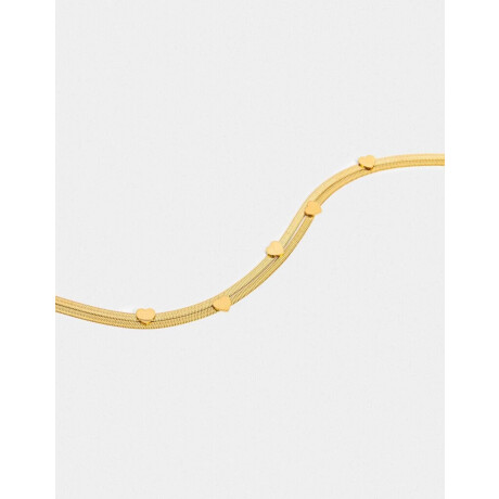 Cadena Choker Corazones Dorado