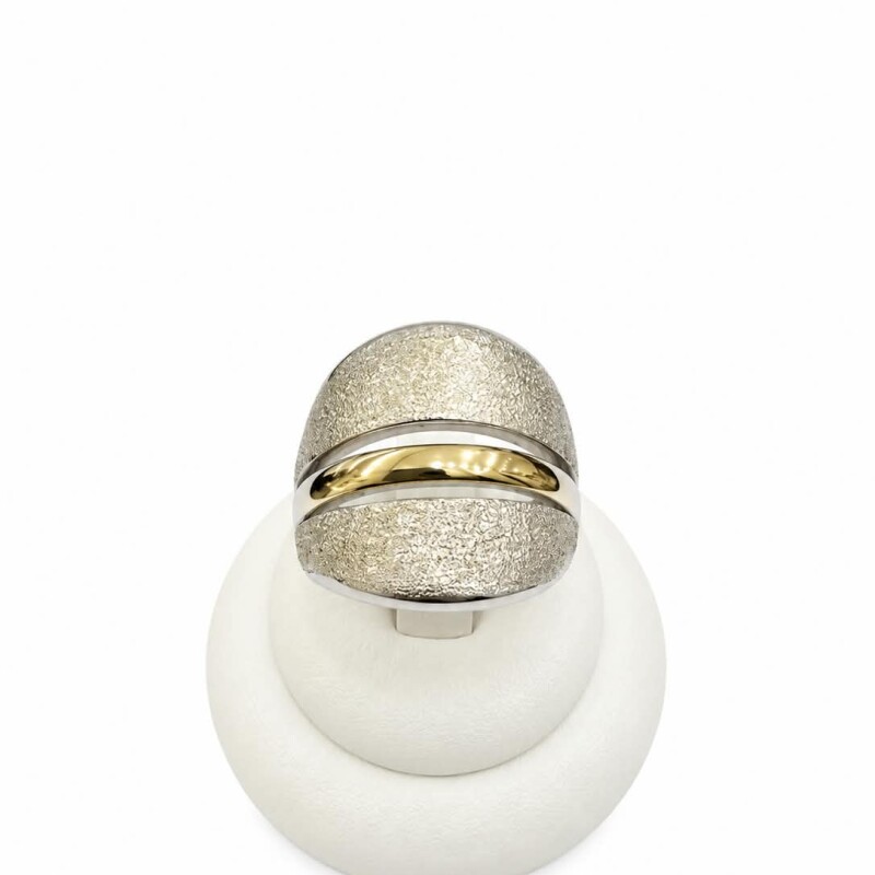Anillo arenado en plata y oro Anillo arenado en plata y oro