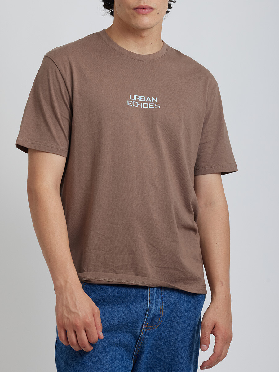 T-SHIRT M/C ECCO DIXIE - Marrón Claro 