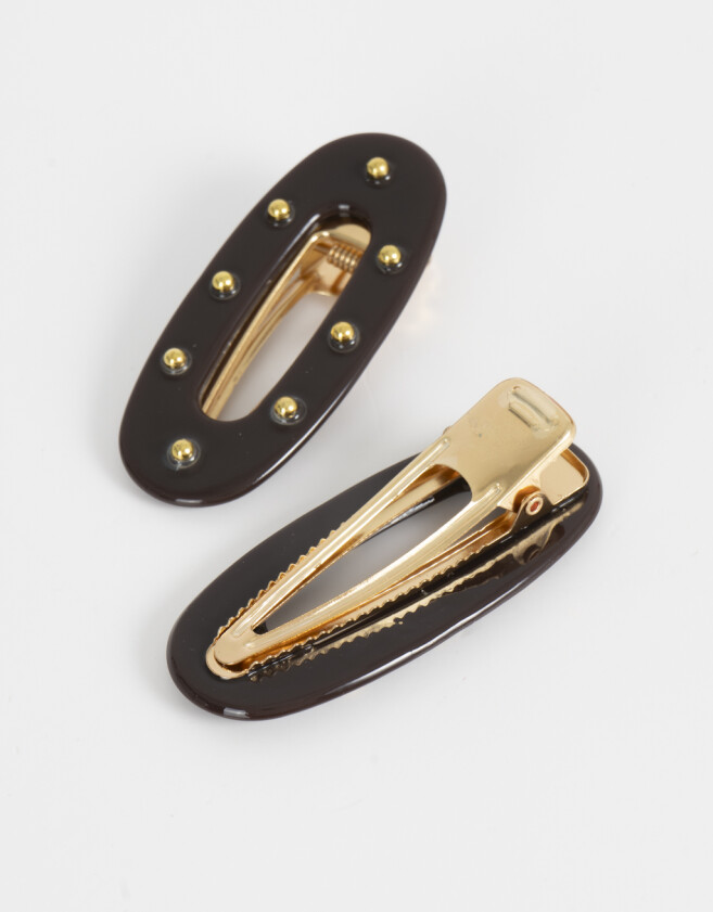 Piquitos Con tachas Set De Hebillas Tic Tac - Combinacion Bicolor