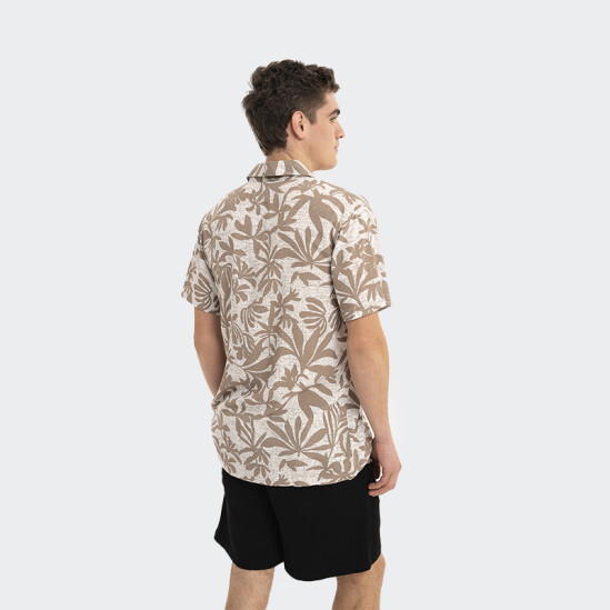 Camisa Reef de Manga Corta Estampada Gris