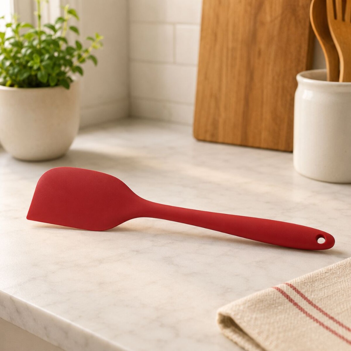 Espatula de reposteria pequeña de Silicona 21cm Roja 
