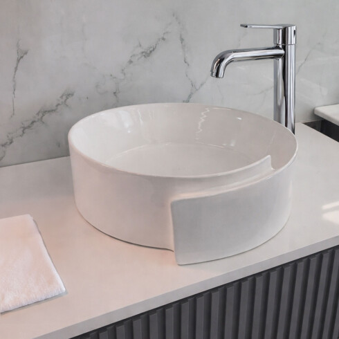 BACHA DE APOYO 43x17 COLOR BLANCO BRILLO BLANCO