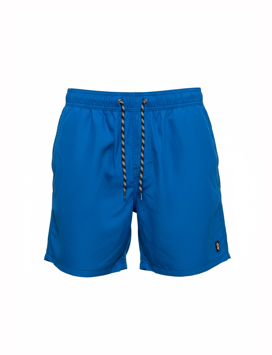 Short de baño liso azul