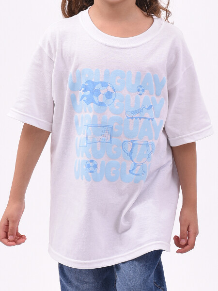 REMERA URUGUAY - UNISEX BLANCO