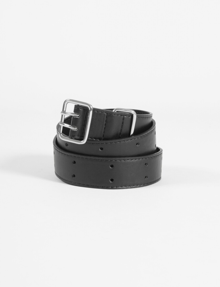 Cinturón básico hebilla rectangular - negro 