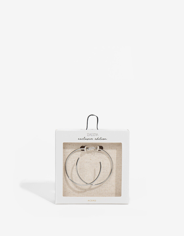 Aros Argollas Metal Aros Argolla Acero - Plateado